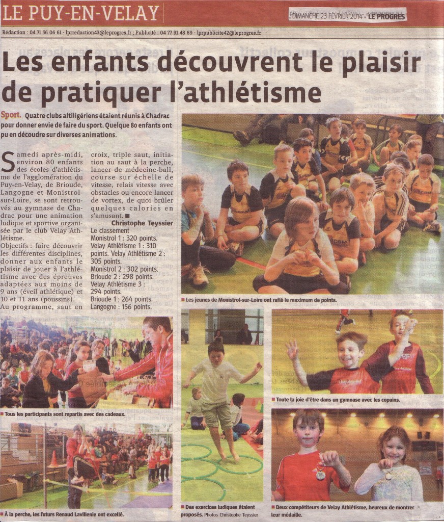 article LA TRIBUNE Chadrac 2014